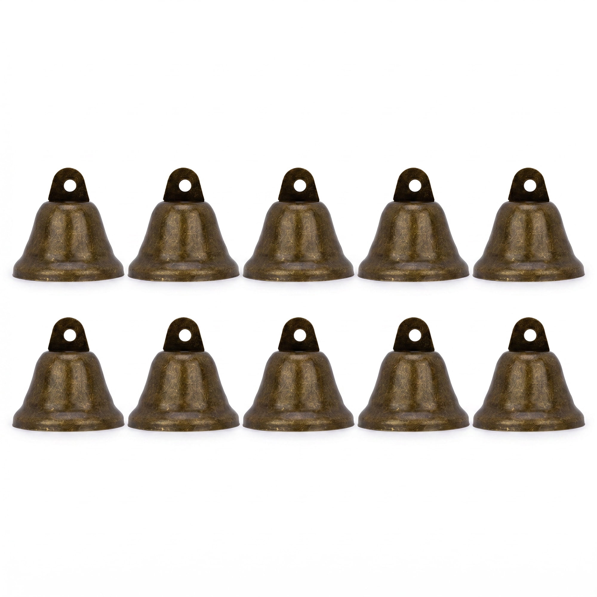 Unique Bargains 10Pcs Small Iron Hanging Flare Craft Bells Bronze 1.5"L x 1.5"W x 1.4"H