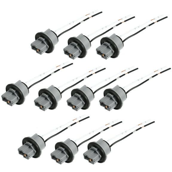 Unique Bargains 10Pcs T20 2-wires Harness Socket Car Brake Turn Signal Light Extension Connector