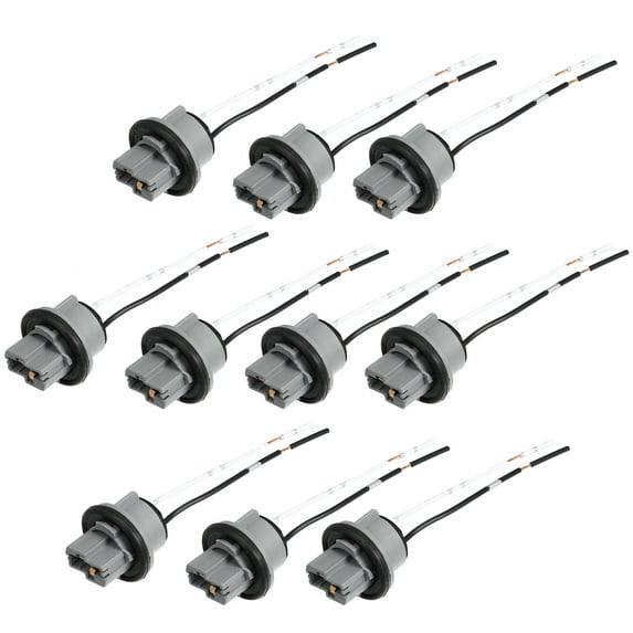 Unique Bargains 10Pcs T20 2-wires Harness Socket Car Brake Turn Signal Light Extension Connector