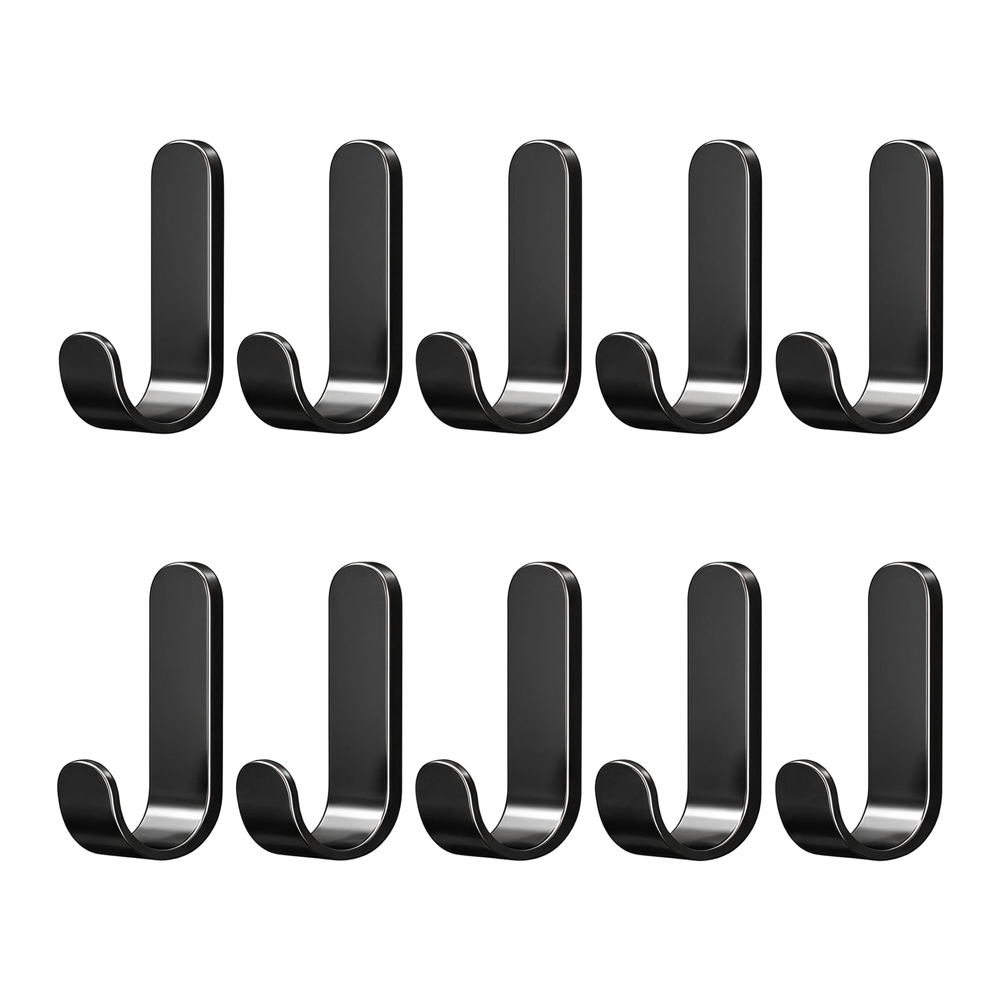 Unique Bargains 10Pcs Utility Hooks Metal Durable Wall Hooks Black 2.6"