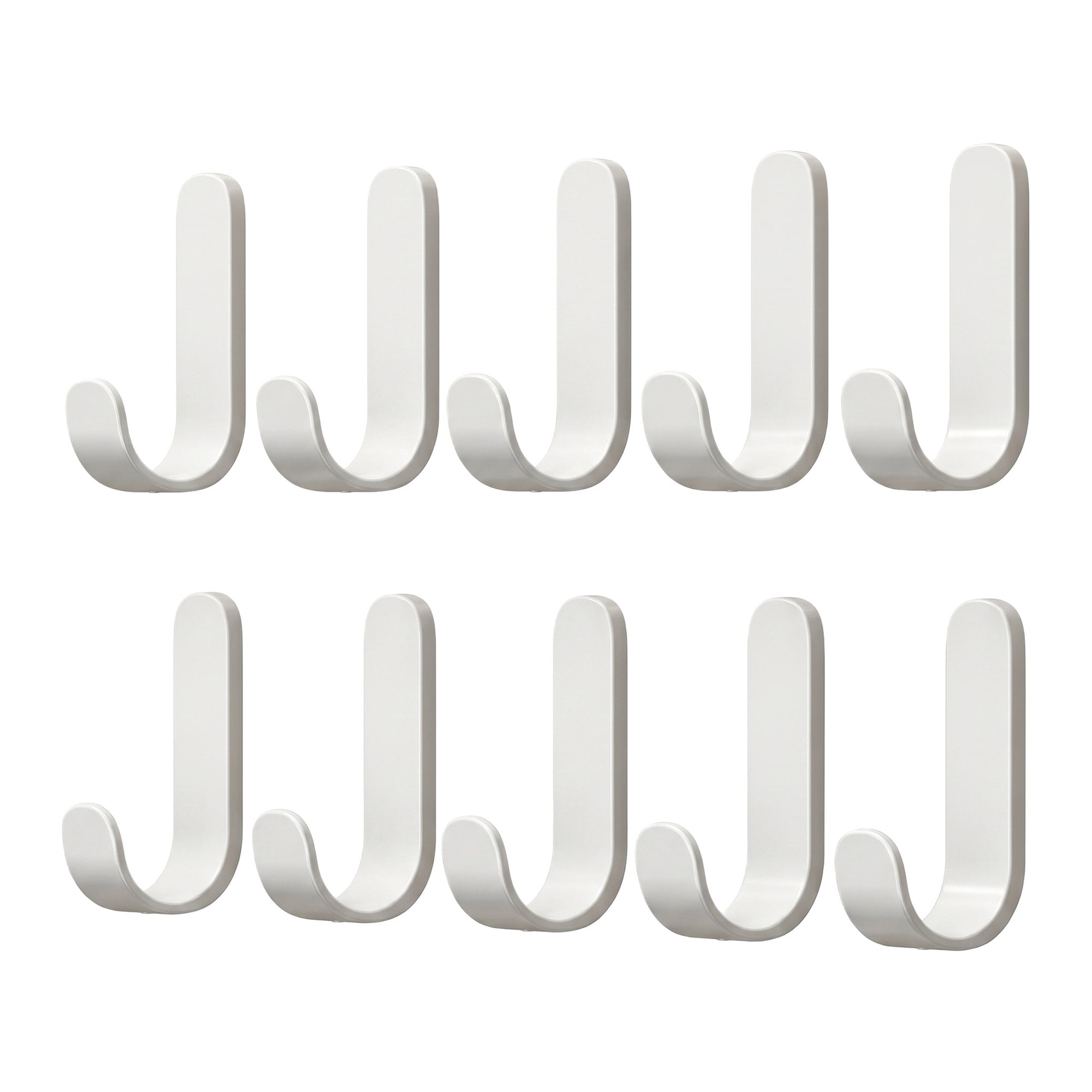 Unique Bargains 10Pcs Utility Hooks Metal Durable Wall Hooks White 2.6"