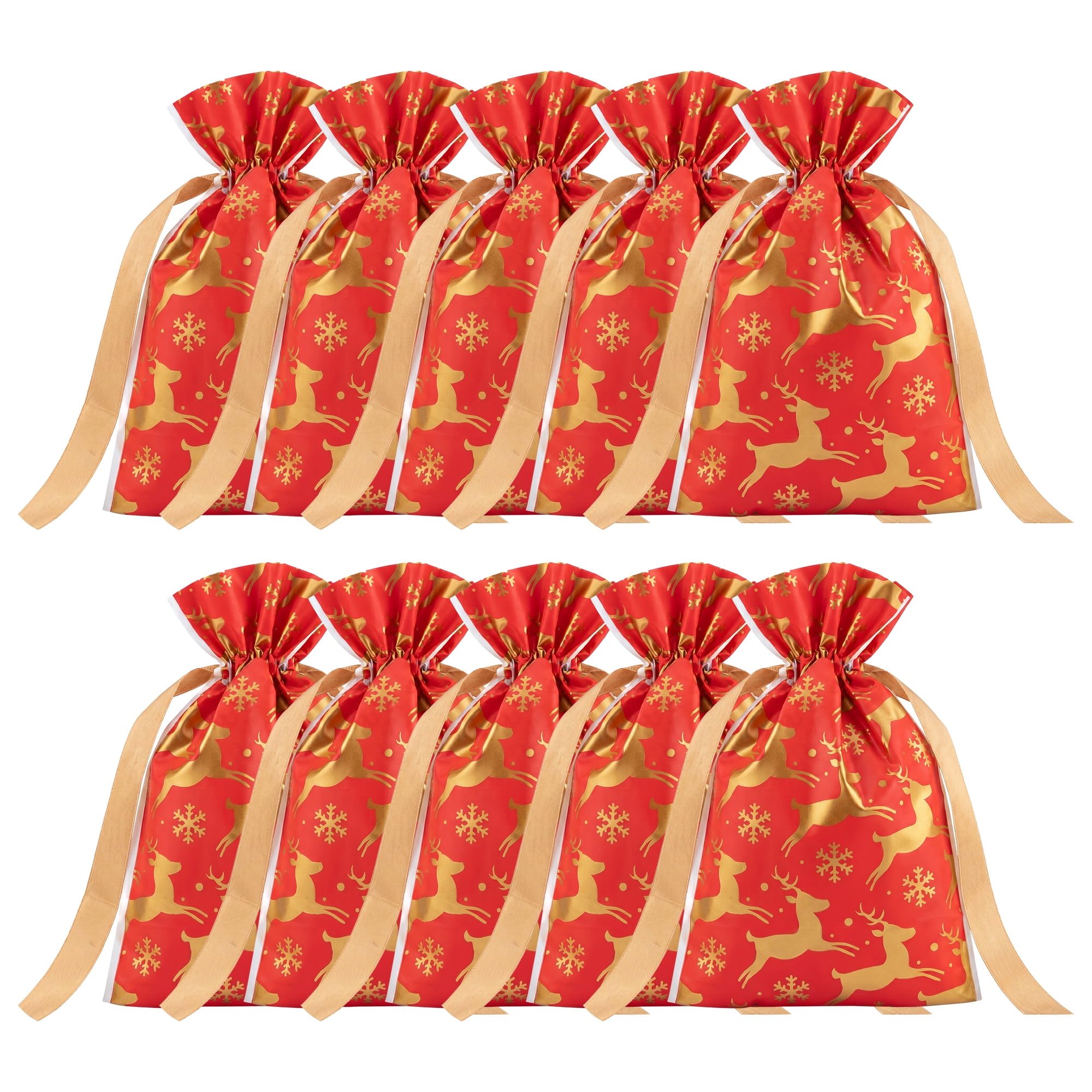Unique Bargains 10Pcs Waterproof Gift Bags with Handles Deer Pattern 4.7" x 6.7"
