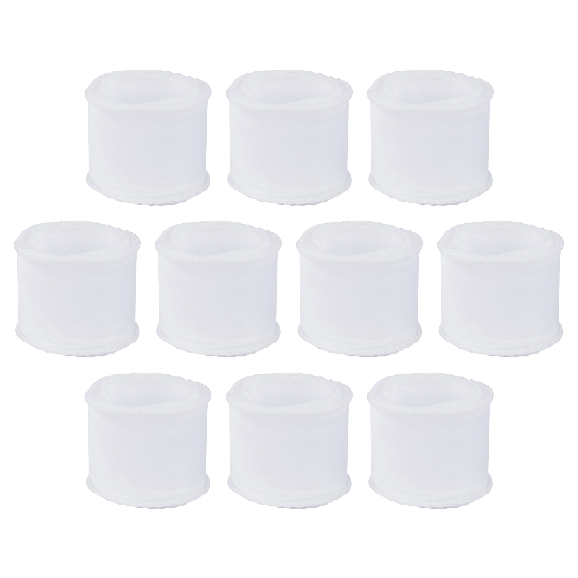 Unique Bargains 10Pcs Woven Edge Chiffon Ribbon on Sturdy Spools White 2.4 Yard