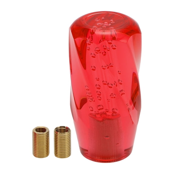 Unique Bargains 10cm Gear Shift Knob Acrylic for Automatic and Manual Vehicle with 3 Adapter Red 1 Set