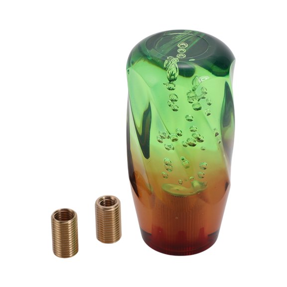 Unique Bargains 10cm Gear Shifter Knob Acrylic Car for Automatic and Manual Vehicle with 2 Adapter Green Brown 1 Set
