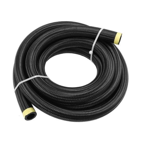 Unique Bargains 10ft 12AN Fuel Hose AN12 Universal Car Braided Nylon Stainless Steel CPE Oil Fuel Gas Line Hose Black