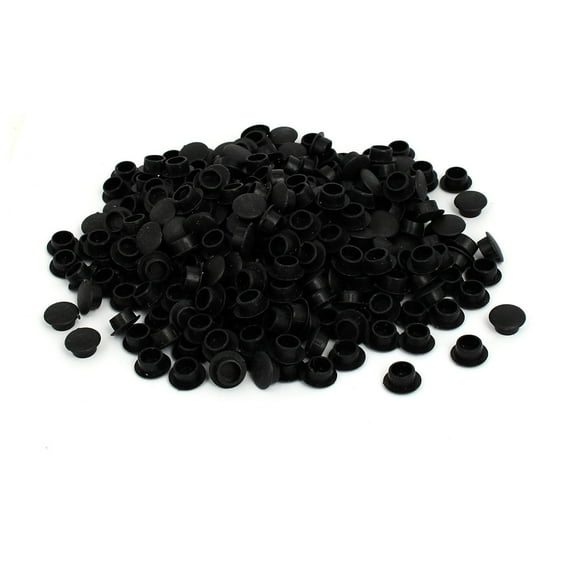Unique Bargains 10mm Dia Plastic Straight Line Screw Cap Covers Hole Plugs Lids Black 500pcs