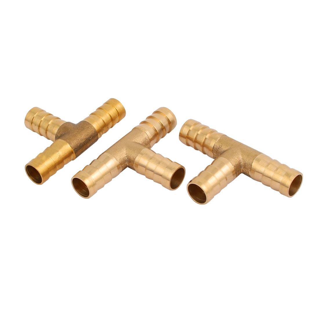 Unique Bargains 10mm Dia T Shaped 3 Way Copper Hose Barb Fittings Pipe