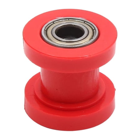 Unique Bargains 10mm Hole Chain Roller Pulley Slider Tensioner Wheel Guide Red for Motorcycle