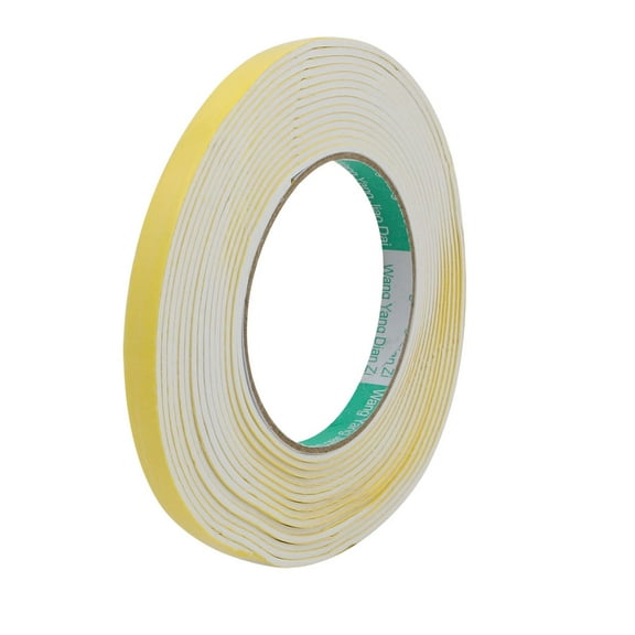 Unique Bargains 10mm Width 2mm Thickness Single-side Sealed Sponge Tape White 16.4ft Length