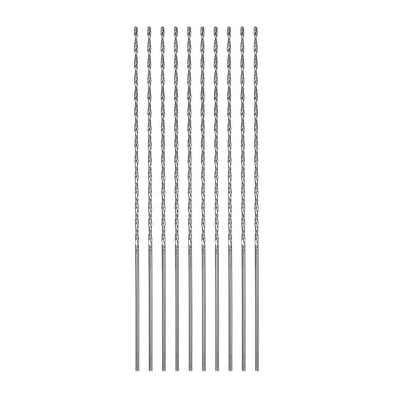 Unique Bargains 10pack Extra Long Drill Bits, 1.2mm HSS Drill Bit with High Speed Steel 100mm Length for Metal Wood Plastic