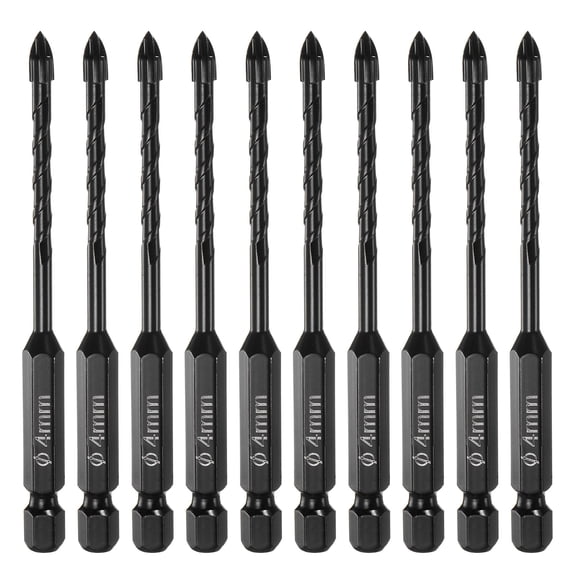 Unique Bargains 10pack Masonry Drill Bits, 4mm Concrete Drill Bit 1/4' Hex Shank Ceramic Drill Bit
