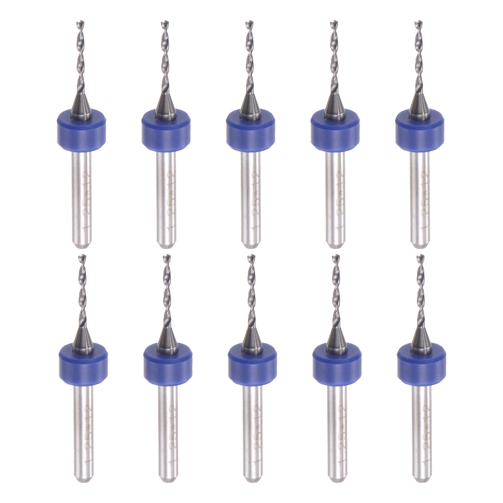 Unique Bargains 10pcs 1/8 Inch Shank 1.25mm Solid Tungsten Carbide Micro PCB Drill Bit Set
