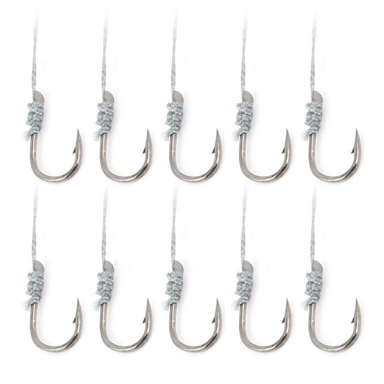 Unique Bargains 10pcs 2# Metal Eyeless Sharp Barb Wire Leader Fish Tackle  Fishing Hook Gray