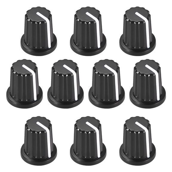 Unique Bargains 10pcs 4x6mm Potentiometer Control Knobs For Electric Guitar Acrylic Volume Tone Knobs Black White