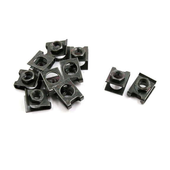 Unique Bargains 10pcs 5mm Dia Bronze Tone Metal U-Type License Plate Screw Base Clip Speed Nuts