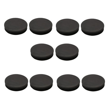 Unique Bargains 10pcs 63mm Diameter Tube Insert Chair Leg Cap Round Black Plastic Tubing Plug