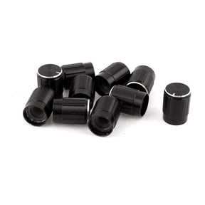 Unique Bargains 10pcs Black Silver Tone Potentiometer Rotary Control Knobs 6mm Shaft Hole