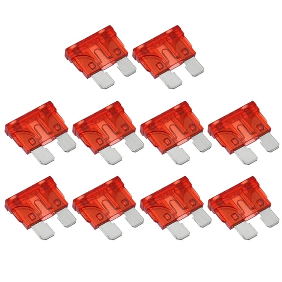 Unique Bargains 10pcs Blade Style Fuses 10A Blade Style Fuses for Automotive Car Boat Truck SUV RV Motorcycle Red