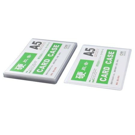 Unique Bargains 10pcs Clear Plastic A5 Name Credit ID Card Sleeves Protector Holder Cover Case