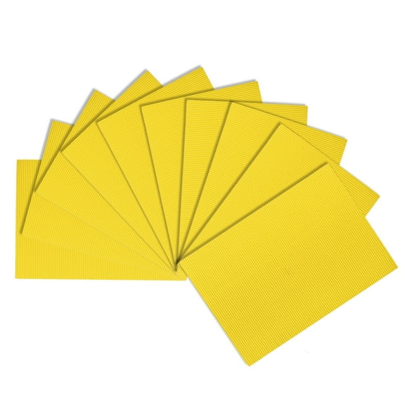 Unique Bargains 10pcs Corrugated Cardboard Paper Sheets,Bright Yellow,11.69-inch x 8.35-inch,for Craft and DIY Projects