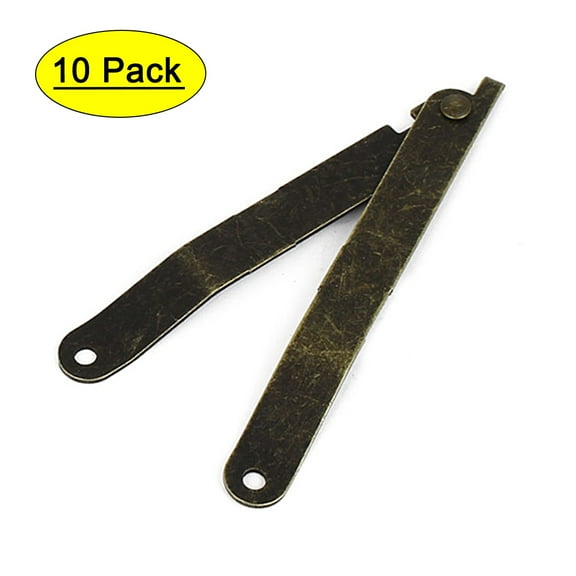 Unique Bargains 10pcs Furniture Box Rotatable Folding Lid Support Hinge Bronze Tone 17cm Long