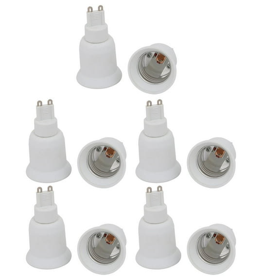 Unique Bargains 10pcs G9 to E27 Extender Adapter Converter Light Bulb Socket Holder White