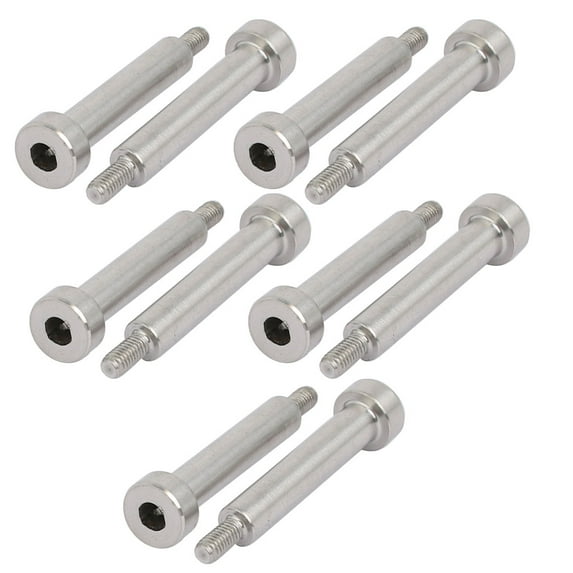 Unique Bargains 10pcs Hex Socket Shoulder Bolt 5mm Shoulder Dia 25mm Shoulder Length M3 Thread