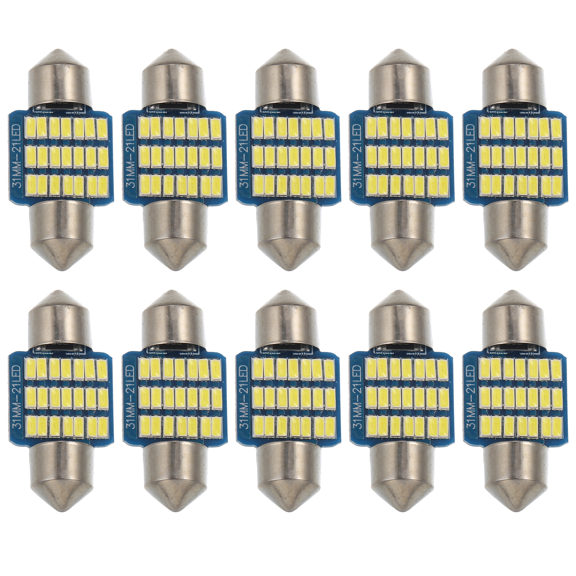 Unique Bargains 10pcs LED Festoon Light 31mm 3014 Car LED Bulb Interior