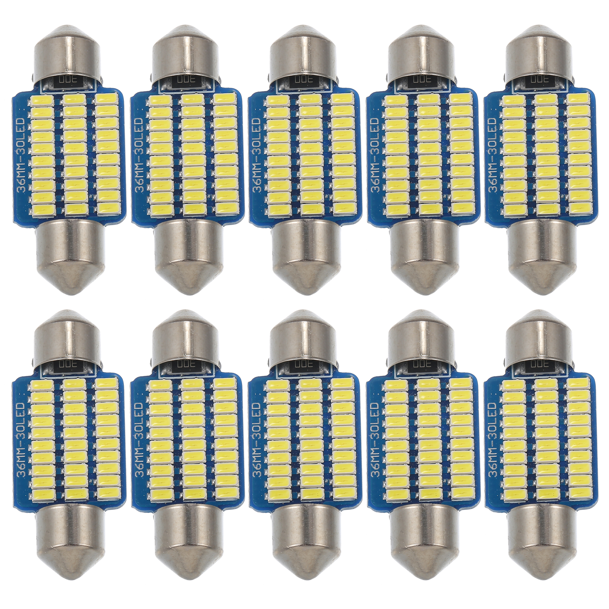 Unique Bargains 10pcs LED Festoon Light 36mm 3014 Car LED Bulb Interior