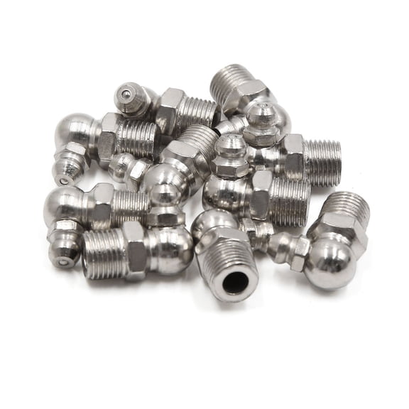 Unique Bargains 10pcs M10 x 1 Nickel Plated 90 Degree Angle Grease Nipple Fitting for Car