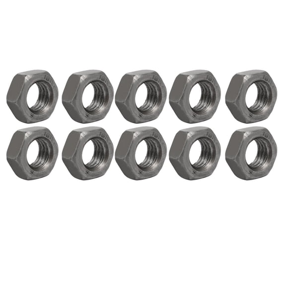 Unique Bargains 10pcs M14 x 2mm Pitch Metric Coarse Thread Carbon Steel Left Hand Hex Nuts