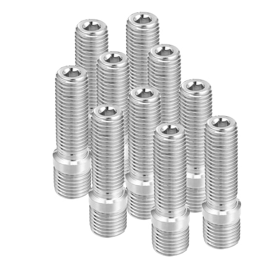Unique Bargains 10pcs M14x1.5 to M12x1.5 50mm Wheel Stud Fit for Audi for VW for Mercedes Benz Silver Tone