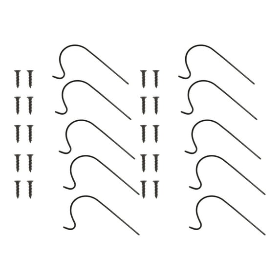 Unique Bargains 10pcs Plant Hanger with Screws 1.6inch Iron Plant Hangers Hanging Brackets Wall Hooks Black