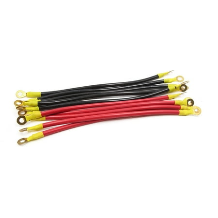 Unique Bargains 10pcs Red Black 24cm Length Battery Inverter Wire Power Transfer Cable for Car