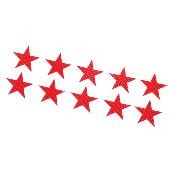 10 Pcs Reflective Stickers, 1.97"x1.89" Star Shape Safety Tape Reflector Universal for Cars Trucks Trailers Waterproof PET Red