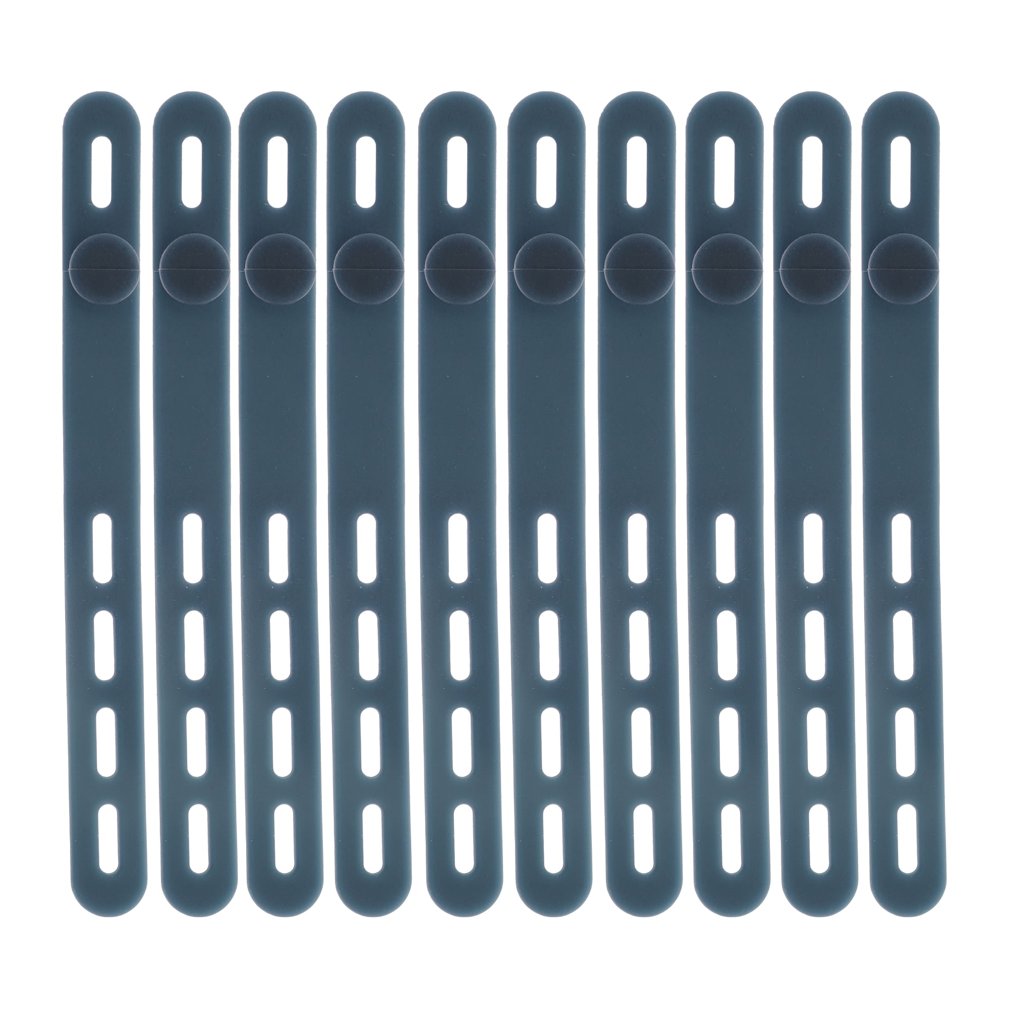 Unique Bargains 10pcs Reusable Cord Organizer Silicone Cable Ties Multicolor Gray Blue