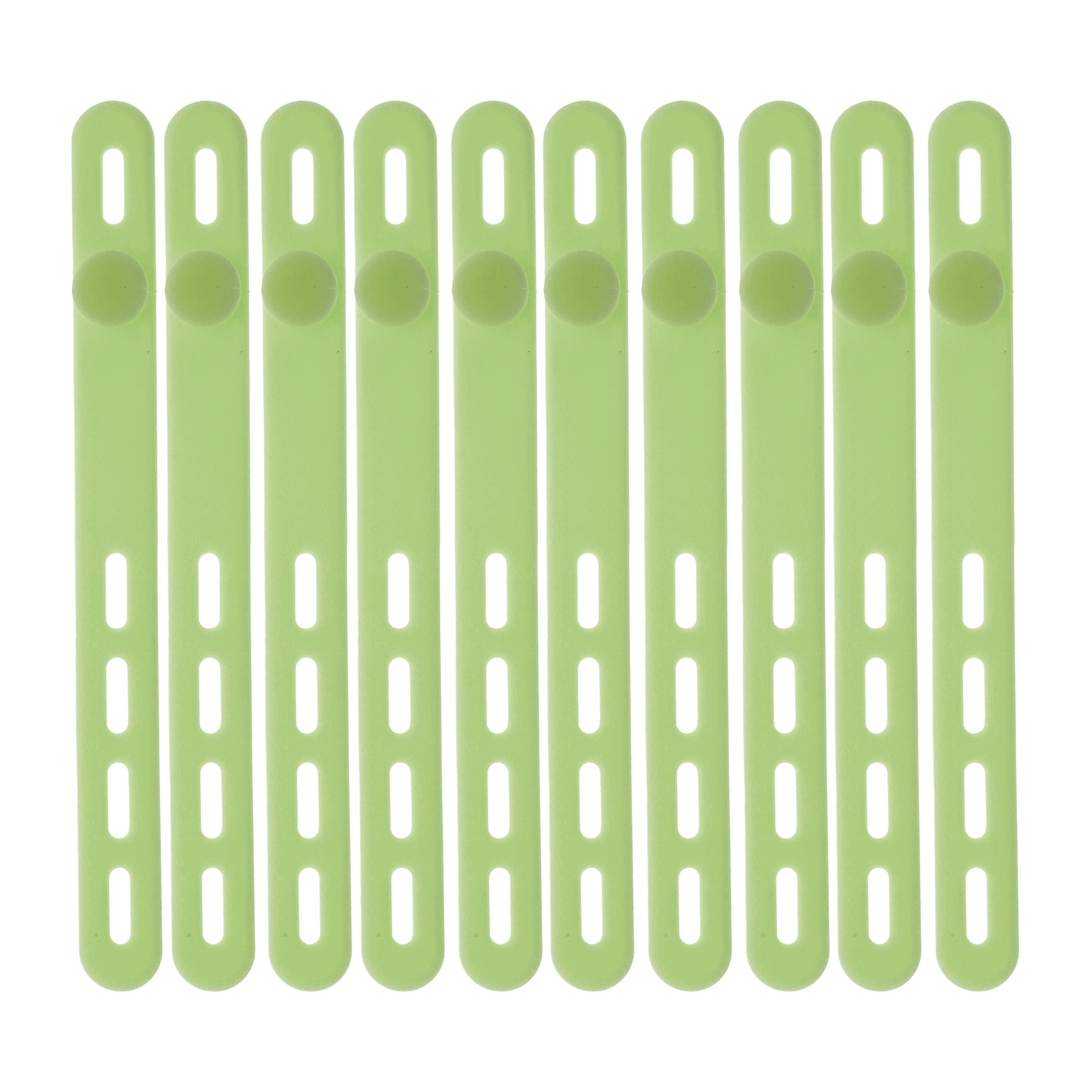 Unique Bargains 10pcs Reusable Cord Organizer Silicone Cable Ties Multicolor Green