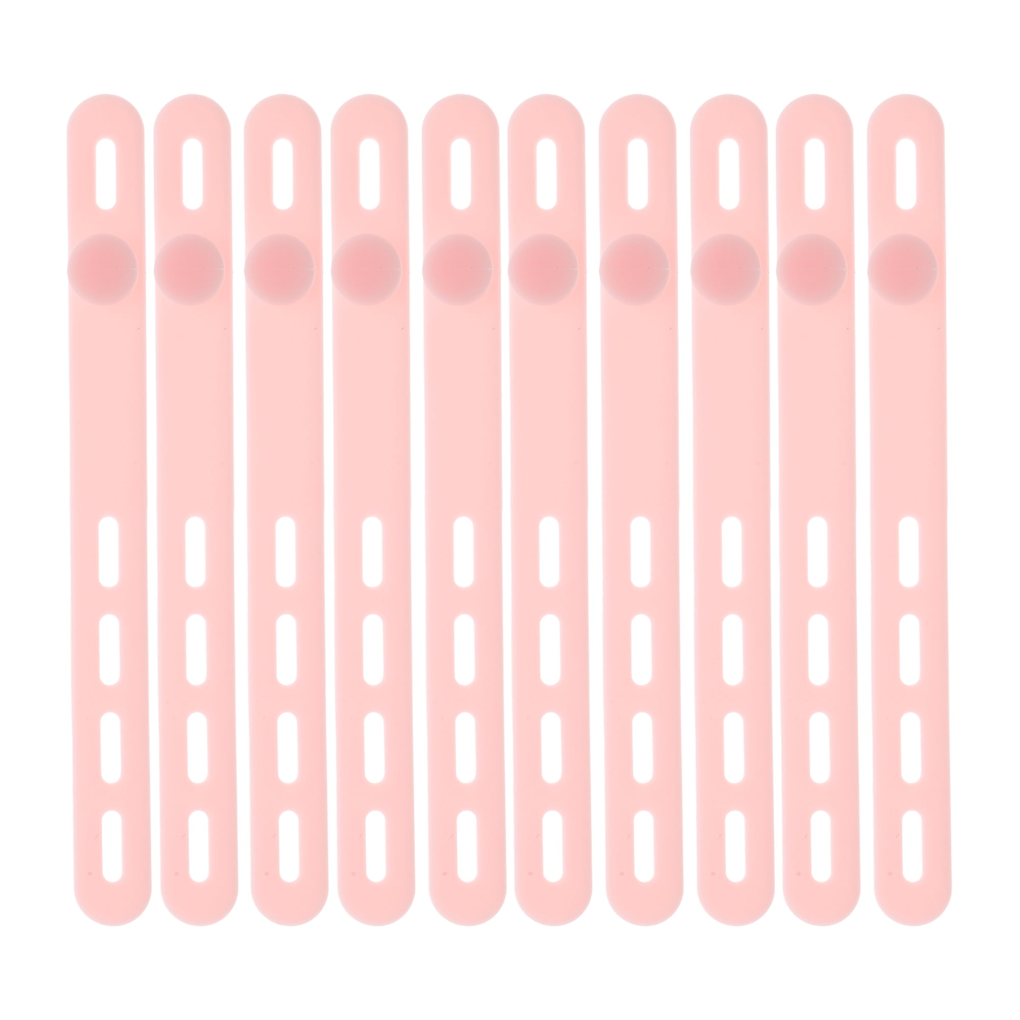 Unique Bargains 10pcs Reusable Cord Organizer Silicone Cable Ties Multicolor Pink