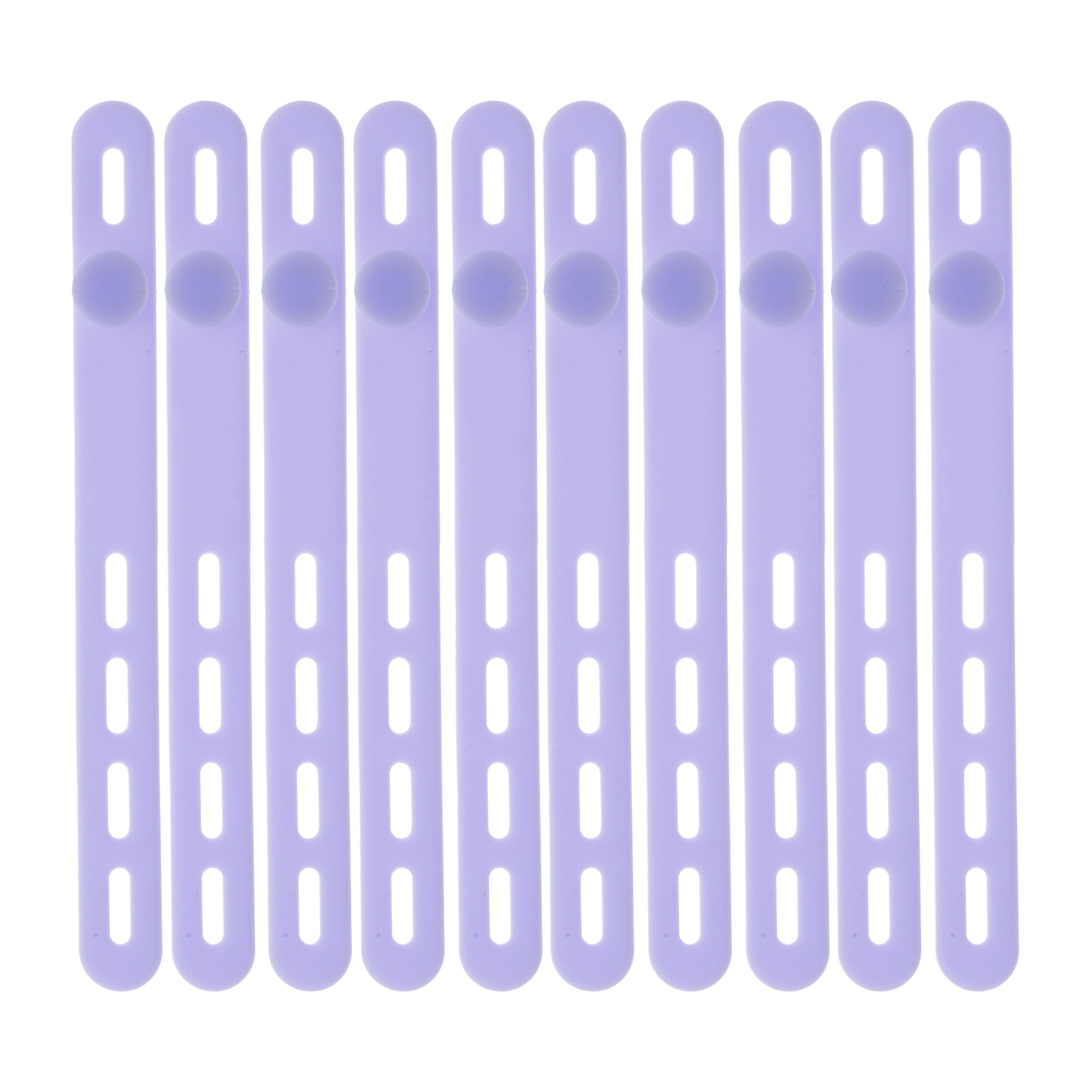 Unique Bargains 10pcs Reusable Cord Organizer Silicone Cable Ties Multicolor Purple