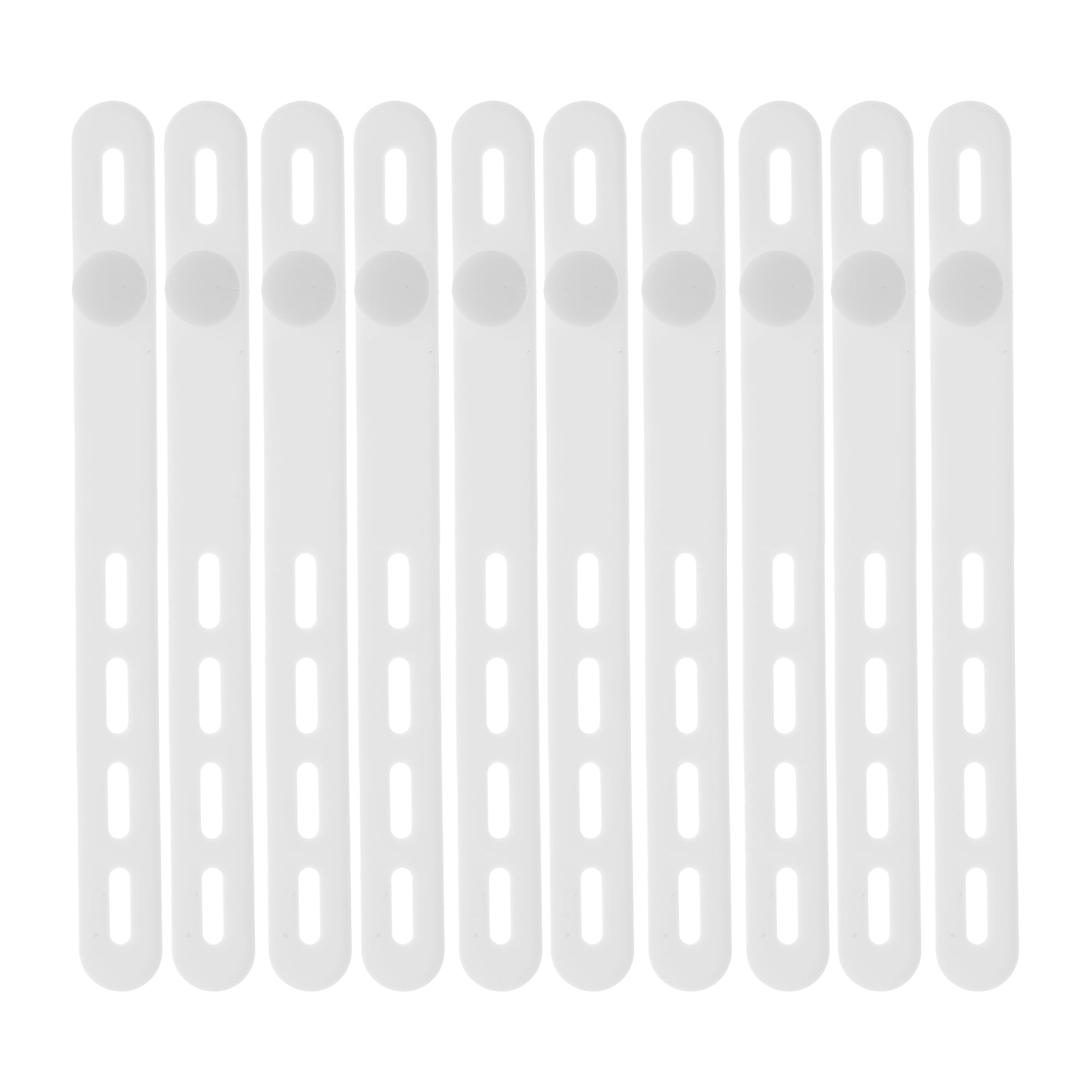 Unique Bargains 10pcs Reusable Cord Organizer Silicone Cable Ties Multicolor White