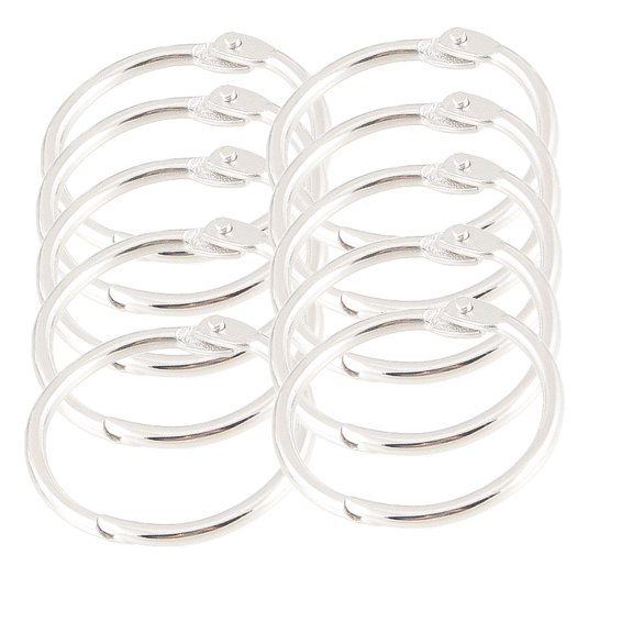 Unique Bargains 10pcs Silver Tone 1.2" Looseleaf Binder Rings Keychain for apbooking Book