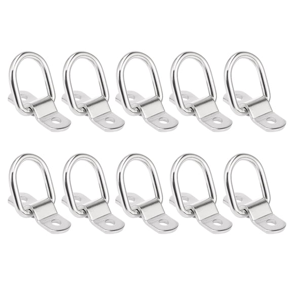 Unique Bargains 10pcs Silver Tone D Ring for Trailer 1/4" Diameter 2400 Pounds Capacity for Truck Boat Cars