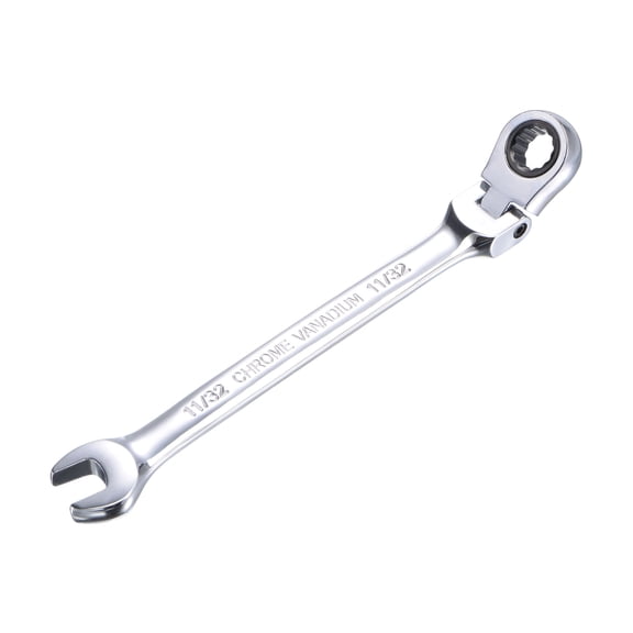 Unique Bargains 11/32" Flex-Head Ratcheting Combination Wrench SAE 72 Teeth 12 Point Ratchet Box Ended Spanner Tools