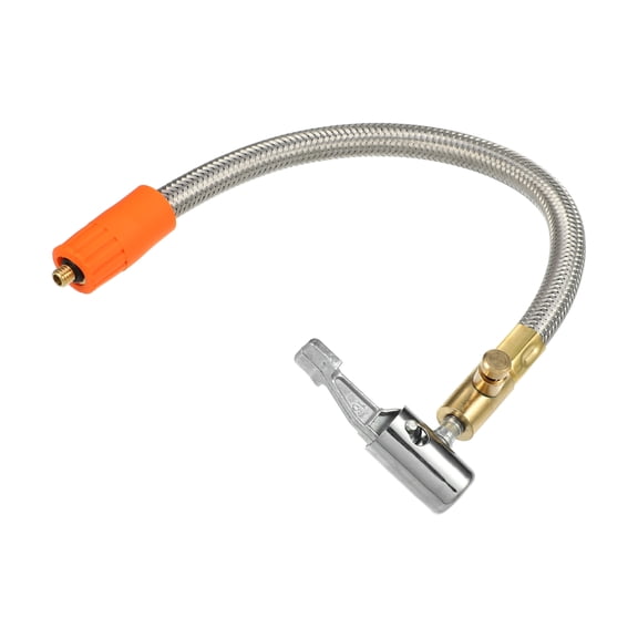 Unique Bargains 11.8" Flexible Tire Inflator Hose Adapter M6 Thread Size Air Chuck with Hose with Air Release Valve