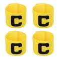 thumbnail image 1 of Unique Bargains Soccer Captain Armband Nylon Elastic Protective Arm Badge 4 Pack Yellow, 1 of 4