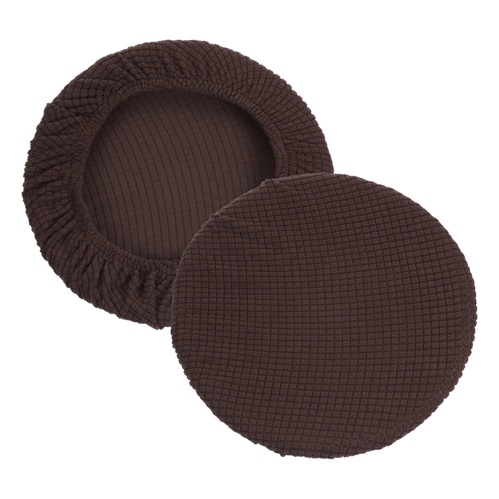 Unique Bargains 11 Inches Round Bar Stool Cover Washable Elastic Cushion Cover Brown