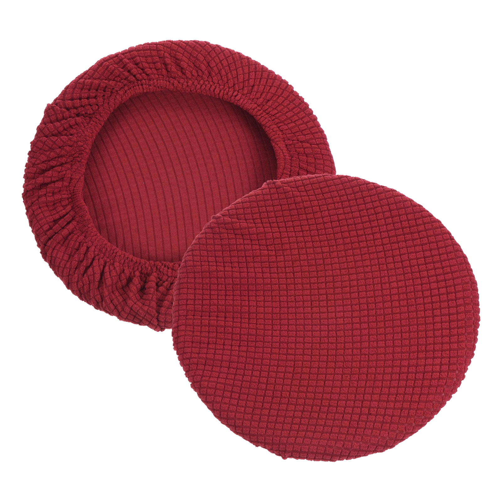 Unique Bargains 11 Inches Round Bar Stool Cover Washable Elastic Cushion Cover Wine Red