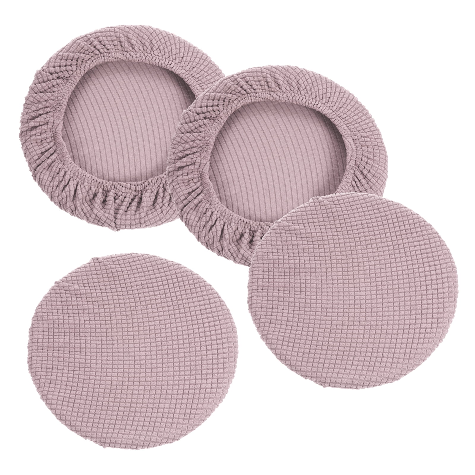 Unique Bargains 11 Inches Round Bar Stool Cover Washable Elastic Stool Cushion Cover Light Pink