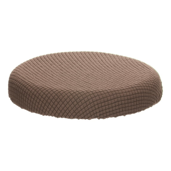 Unique Bargains 11 Inches Round Bar Stool Cover Washable Elastic Stool Cushion Slipcovers Tan